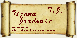 Tijana Jordović vizit kartica